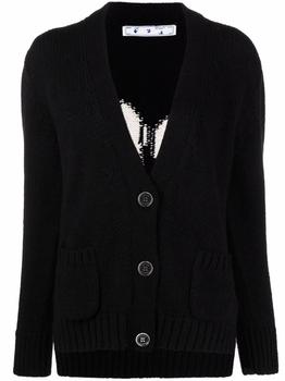 推荐Off White Women's  Black Wool Cardigan商品