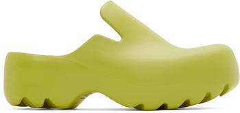 Bottega Veneta | Green Rubber Flash Clogs商品图片,