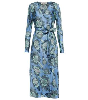 product Tilly floral silk twill wrap dress image