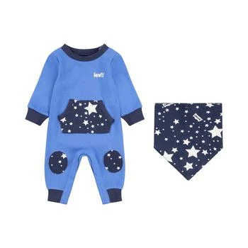 Levi's | Baby Boys Midnight Sky Romper and Bib, 2 Piece Set 5.9折