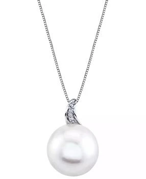 Macy's | Cultured Freshwater Pearl (14mm) & Diamond Accent 18" Pendant Necklace in 10k White Gold,商家Macy's,价格¥2442