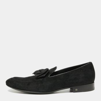 lv男鞋, [二手商品] Louis Vuitton | Louis Vuitton Black Suede Tuxedo Bow Smoking Slippers Size 43.5商品图片 满1件减$100, 满减