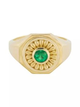 Orly Marcel | Mandala 18K Yellow Gold &amp; Emerald Octagonal Signet Ring,商家Saks Fifth Avenue,价格¥35632