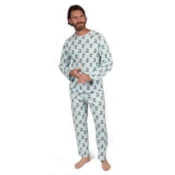 Leveret | Mens Two Piece Cotton Loose Fit Pajamas Koala Blue,商家Premium Outlets,价格¥227