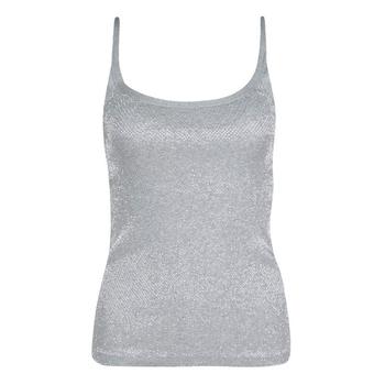 [二手商品] Ralph Lauren | Ralph Lauren Grey Rib Knit Bead Embellished Sleeveless Tank Top S商品图片,4.8折