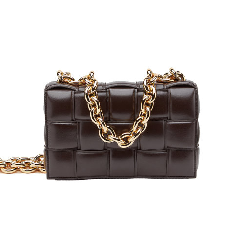 gancini单肩包, Bottega Veneta | 【包税】Bottega Veneta/葆蝶家 经典款CHAIN CASSETTE系列 深巧克力棕色编织羊皮革单肩斜挎豆腐包631421VBWZ02132商品图片 额外9.5折, 包邮包税, 额外九五折