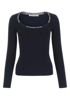 Alexander Wang | T By Alexander Wang Logo Tape Scoop Neck Top商品图片,7折