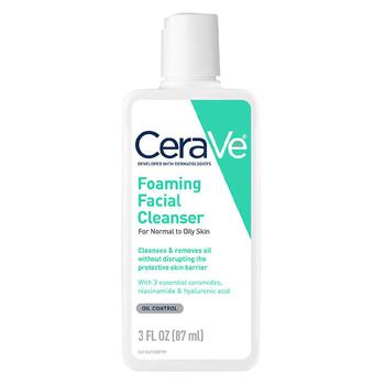 CeraVe | Travel Size Foaming Face Cleanser for Normal to Oily Skin with Hyaluronic Acid商品图片,独家减免邮费