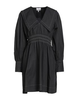商品Ganni | 长袖纯棉连衣裙 平纹褶边 无衬里,商家YOOX,价格¥367图片