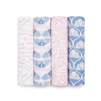 aden + anais | Baby Girls Deco Swaddle Blankets, Pack of 4 