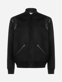 圣罗兰皮衣, Yves Saint Laurent | Wool and leather Teddy bomber jacket商品图片 