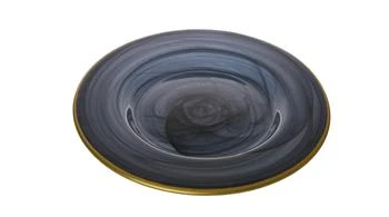 Classic Touch Decor | Set Of 4 black alabaster Dinner Plates W Gold-Scalloped 11"D,商家Premium Outlets,价格¥994