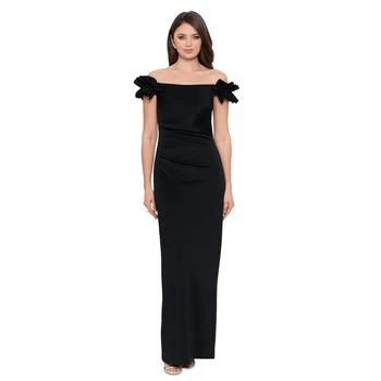 XSCAPE | Petite Ruffled Ruched Off-The-Shoulder Gown,商家Macy's,价格¥1257