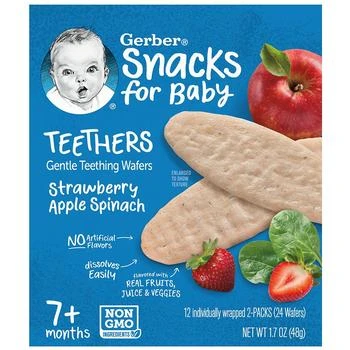 Gerber | 嘉宝婴幼儿辅食苹果磨牙米饼,商家Walgreens,价格¥33
