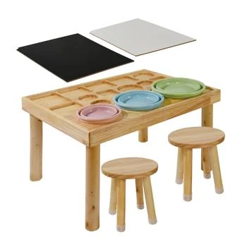 Streamdale Furniture | Streamdale Toddler Sensory Table with 2 Chairs - Sand & Water Play,商家Premium Outlets,价格¥1300