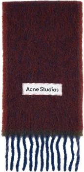 Acne Studios | Red & Blue Fringe Scarf 独家减免邮费