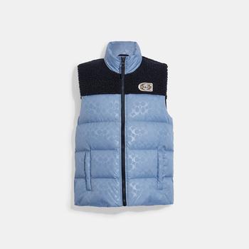 推荐Coach Outlet Signature Colorblock Sherpa Puffer Vest商品