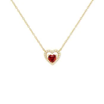 Giani Bernini | Cubic Zirconia Heart in Heart Halo 18" Pendant Necklace in 18k Gold-Plated Sterling Silver, Created for Macy's,商家Macy's,价格¥442