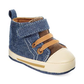 First Impressions | Baby Boys High-Top Denim Sneakers, Created for Macy's商品图片,7折