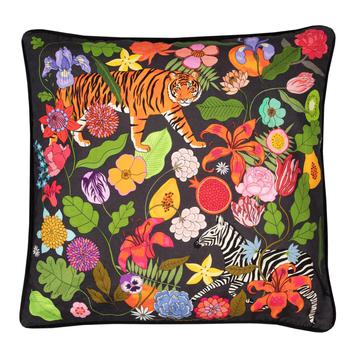 推荐Karen Mabon Tiger Bouqet Cushion - Black商品