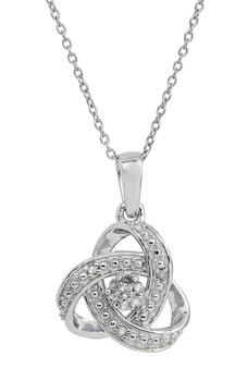 商品Sterling Silver Diamond Love Knot Pendant Necklace - 0.10 ctw图片