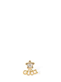 Gucci | Gucci Script & Crystal Star Mono Earring商品图片,
