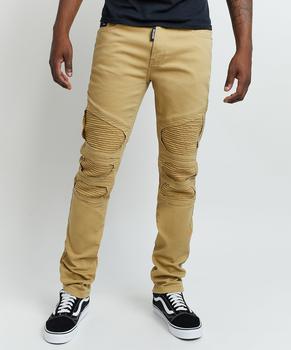 Reason Clothing | Eckhart Khaki Moto Jeans商品图片,4折×额外8折, 额外八折