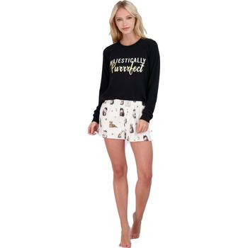 推荐PJ Salvage Women's Long Sleeve Graphic Flannel Boxer Pajama Set商品