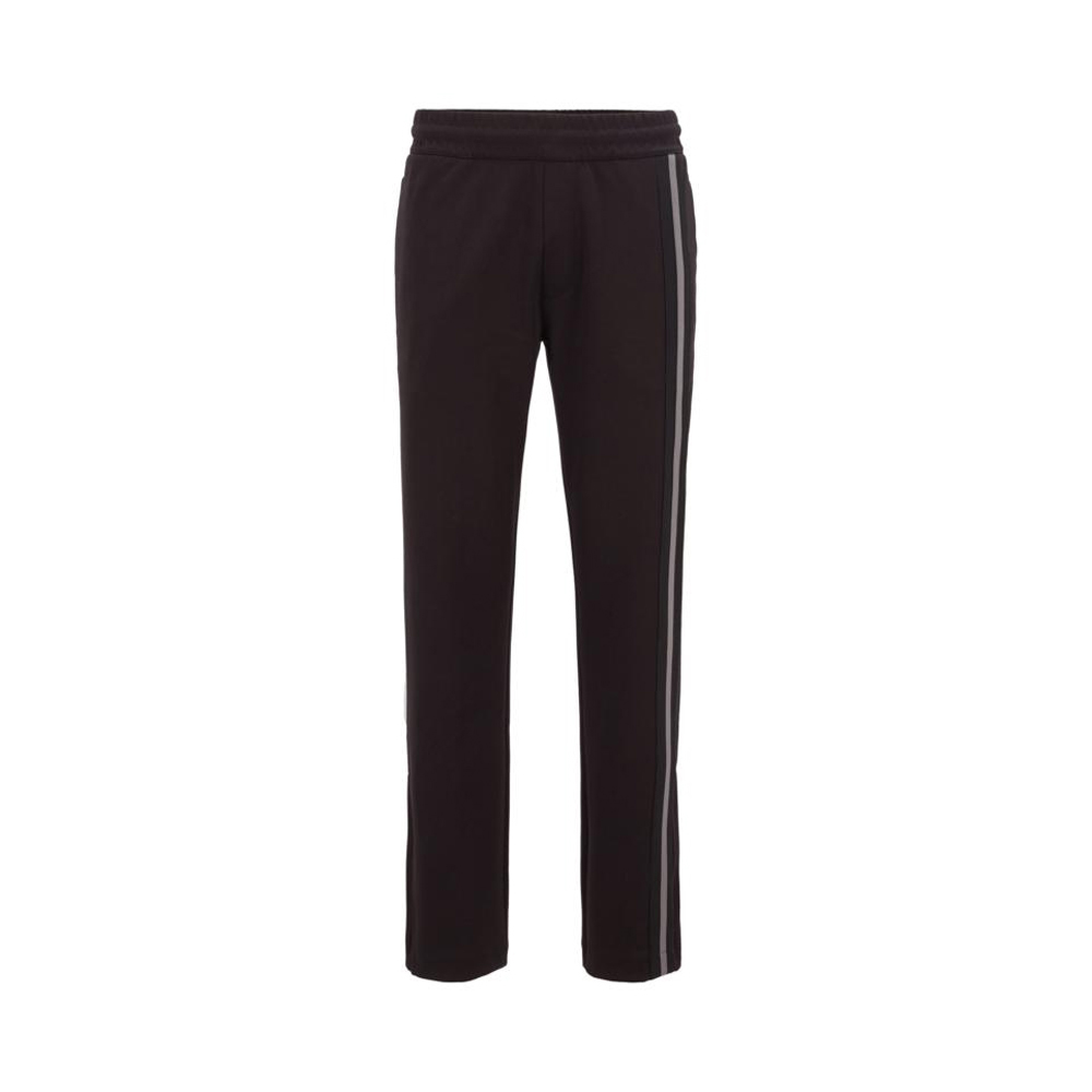 推荐HUGO BOSS 男士黑色侧边条纹棉混纺慢跑裤 LAMONT-24-50423275-001商品