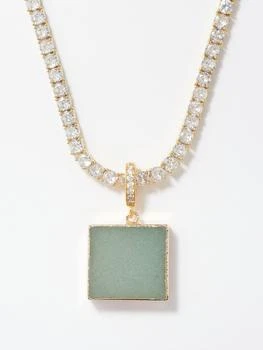 推荐Quartz, crystal & 18kt gold-plated necklace商品