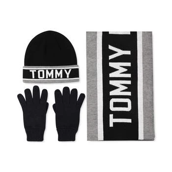 Tommy Hilfiger | Men's Racing Stripe Scarf, Logo Cuff Hat & Gloves Set 5.9折, 独家减免邮费