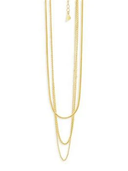 Sterling Forever | Brenna 14K Goldplated Layered Chain Necklace 4.9折×额外9折, 独家减免邮费, 额外九折