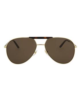Gucci | Aviator-Style Metal Sunglasses商品图片,3.3折×额外9折, 独家减免邮费, 额外九折