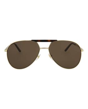 墨镜男真假, Gucci | Aviator-Style Metal Sunglasses商品图片 3.3折×额外9折, 额外九折