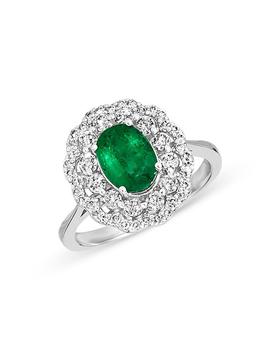 商品Bloomingdale's | Emerald and Diamond Statement Ring in 14K White Gold - 100% Exclusive,商家Bloomingdale's,价格¥37660图片
