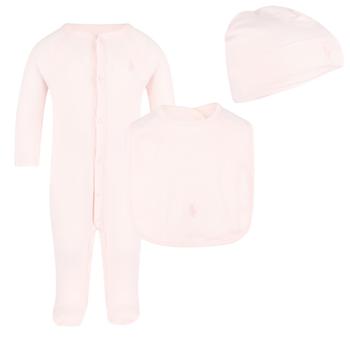Ralph Lauren | Logo embroidery bodysuit baby cap and bib set in pink商品图片,5.9折×额外7.5折, 额外七五折