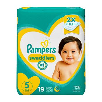 商品Pampers Swaddlers Diapers, Soft and Absorbent, Size 5, 19 Ct图片