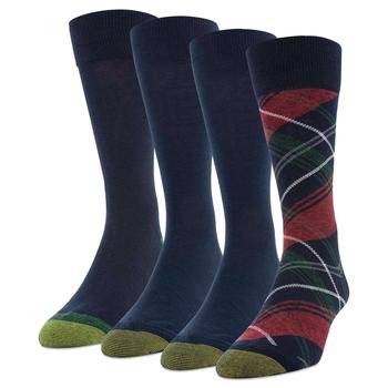 推荐Gold Toe Mens Christmas 4 Pack Knit Crew Socks商品