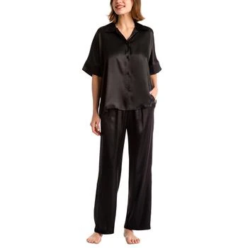 Linea Donatella | Women's 2-Pc. Satin Button-Front Pajamas Set 4.7折