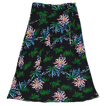 product Kenzo Black Botanical-Print Wrap Skirt image