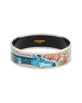 美国爱马仕手镯, [二手商品] Hermes | Hermes Palladium Plated Giraffe Romantique Enamel Bangle (Authentic Pre-Owned)商品图片 