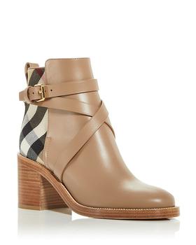 burberry鞋新款, Burberry | Women's New Pryle Block Heel Booties商品图片 