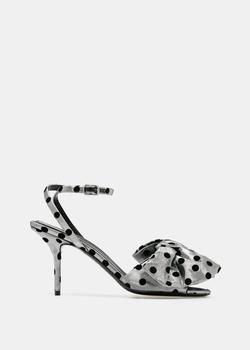 巴黎世家鞋板鞋, Balenciaga | Balenciaga Silver & Black Bow Ankle Strap Sandals商品图片 4折