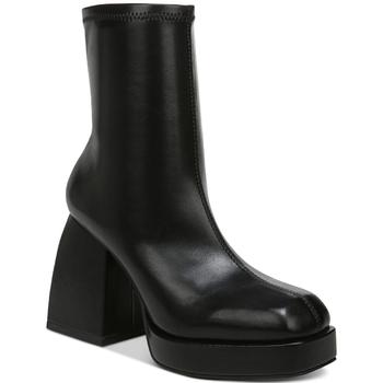 Bar III | Bar III Womens Narita Faux Leather Block Heel Ankle Boots商品图片,额外8.5折, 独家减免邮费, 额外八五折