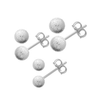 Essentials Jewelry, Essentials | And Now This 3 Piece Textured Ball Stud Set in Silver Plate商品图片 5折×额外7折, 额外七折