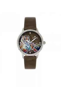 推荐Empress Diana Automatic Engraved MOP Leather-Band Watch商品