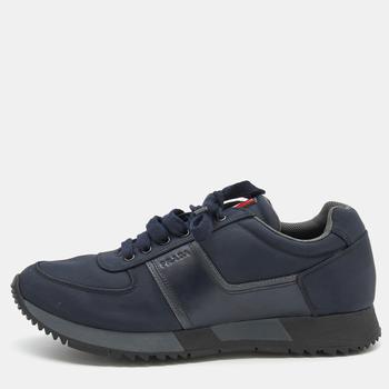 Prada | Prada Sport Navy Blue Nylon And Leather Low Top Sneakers Size 41商品图片,