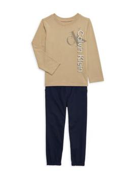 Calvin Klein | Little Boy’s 2-Piece Logo Tee & Pants Set商品图片,5.4折