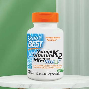 商品Doctor's Best | Doctor's Best 天然维生素K2素食胶囊 45mcg/粒（每份1粒） 60粒,商家INGLEPerformance,价格¥86图片