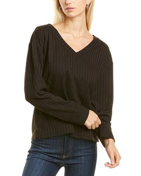 Vince Camuto Specialty Size, Vince Camuto | Vince Camuto V-Neck Rib Knit Top商品图片 3.5折